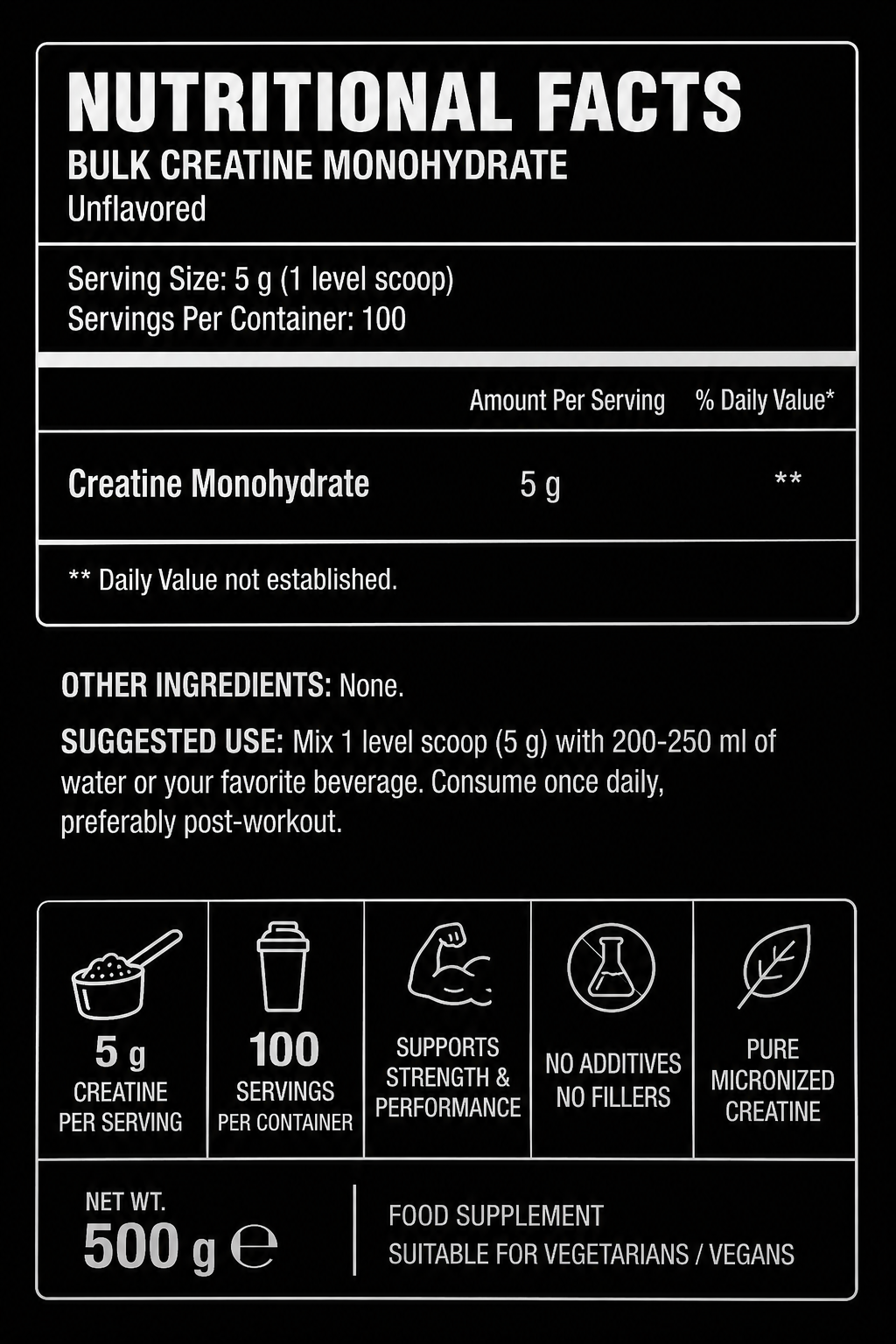 Bulk creatine monohydrate powder 100 servings - Image 3