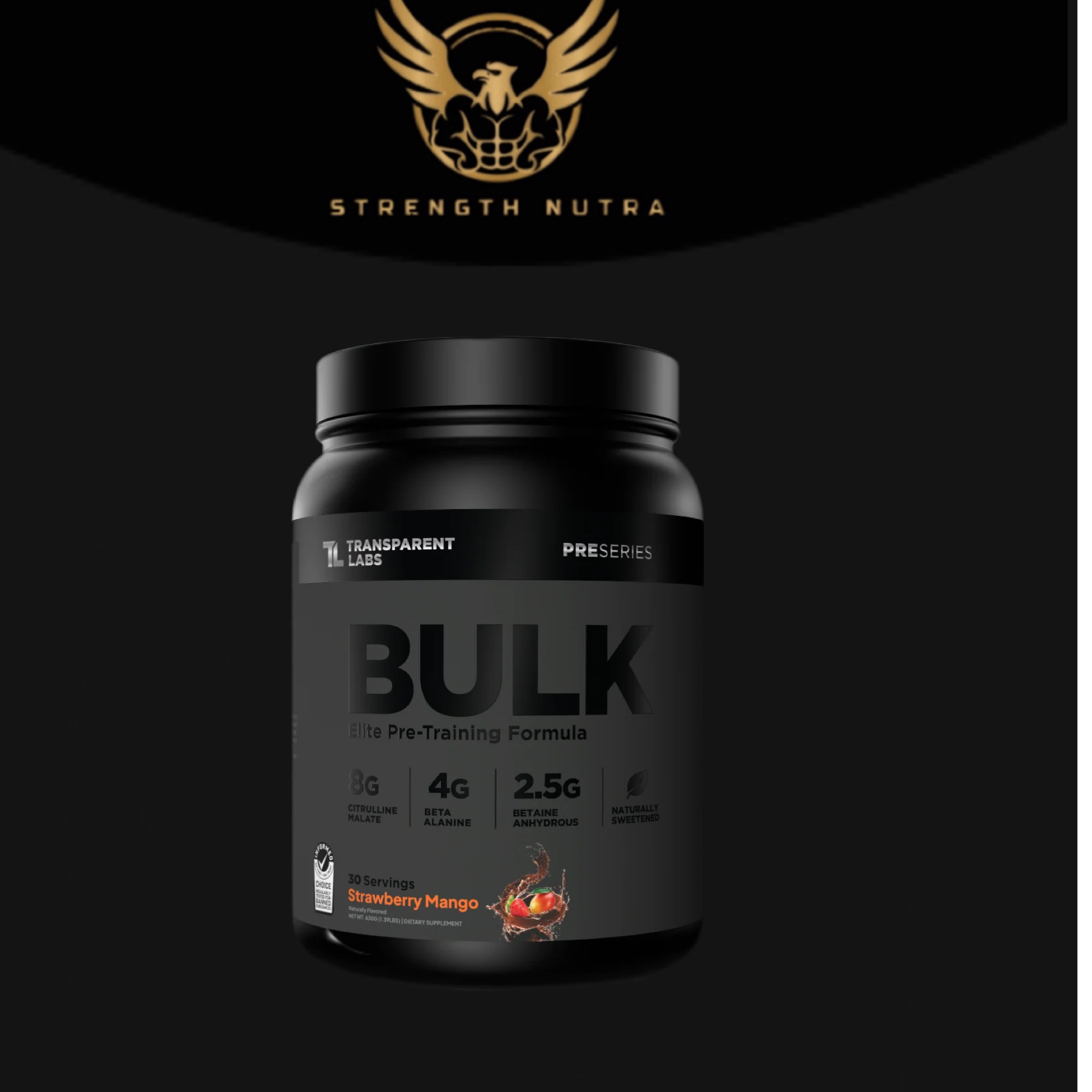 TRANSPARENT LABS BULK BLACK PRE WORKOUT 30 servings