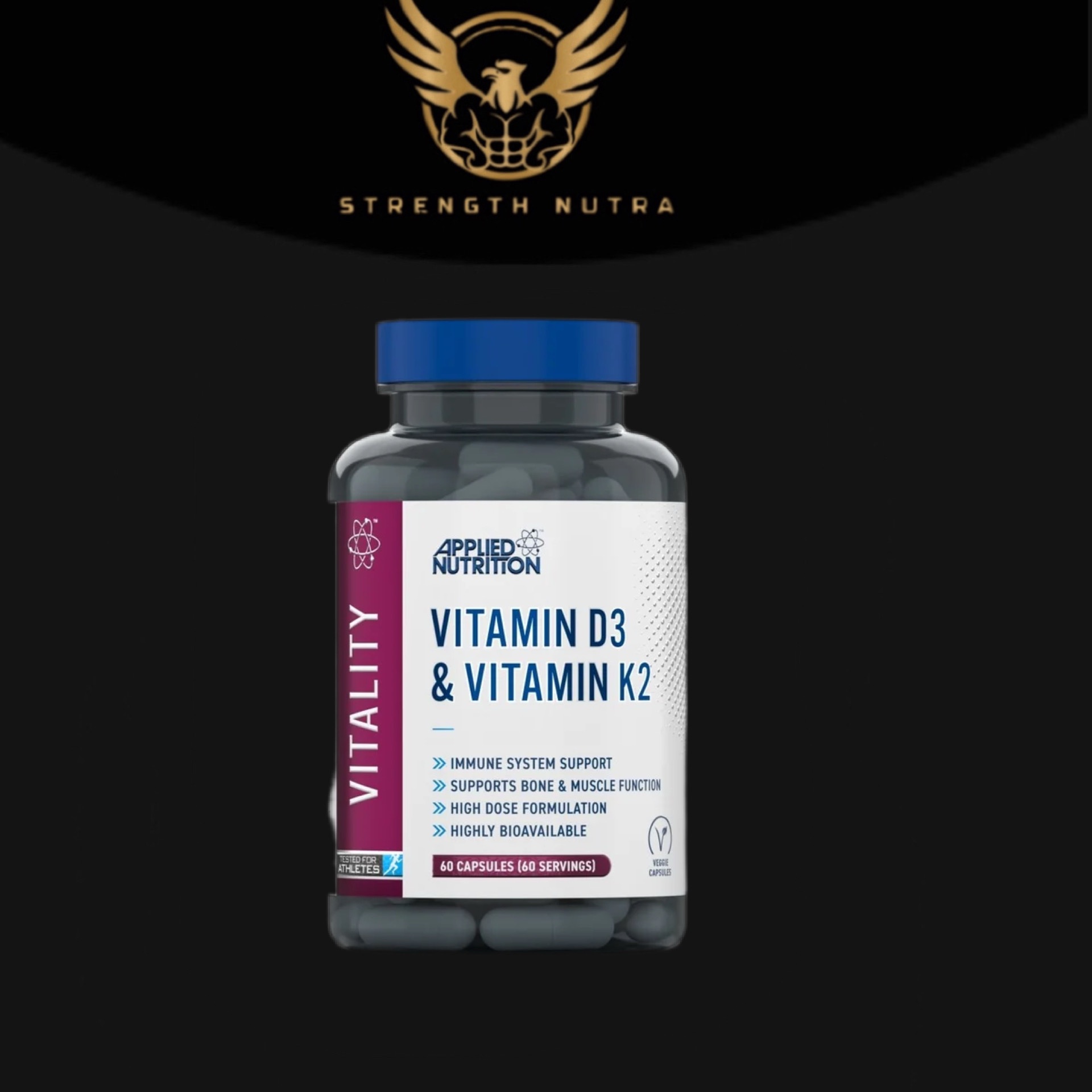 Applied nutrition vitamin D3+K2 60 servings