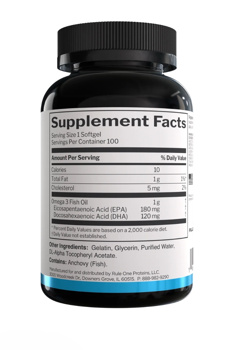 Rule 1 Fish oil 100 softgels - Image 3